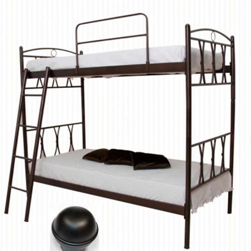 Χιαστή Μεταλλικό Κρεβάτι Κουκέτα MC (Για Στρώματα 90x200) Με Επιλογές Χρωμάτων - Μαύρο
