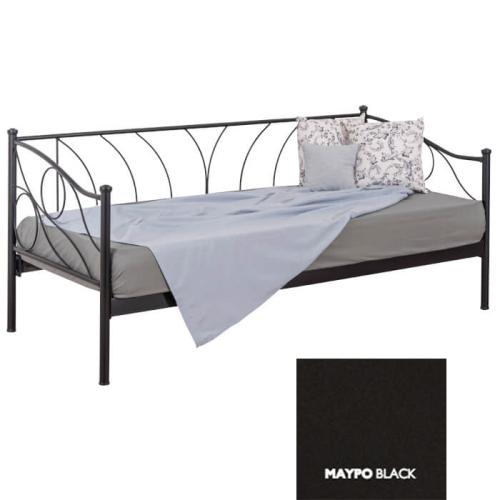 Δάφνη Μεταλλικός Καναπές Κρεβάτι (Για Στρώμα 90×200) Με Επιλογές Χρωμάτων - Μαύρο