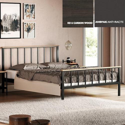 Τόνια Κρεβάτι (Για Στρώμα 90×200) Με Επιλογές Χρωμάτων - Carbon Wood