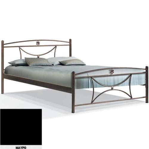 Μαργαρίτα Μεταλλικό Κρεβάτι 8218 (Για Στρώμα 110×190) Με Επιλογές Χρωμάτων - Μαύρο