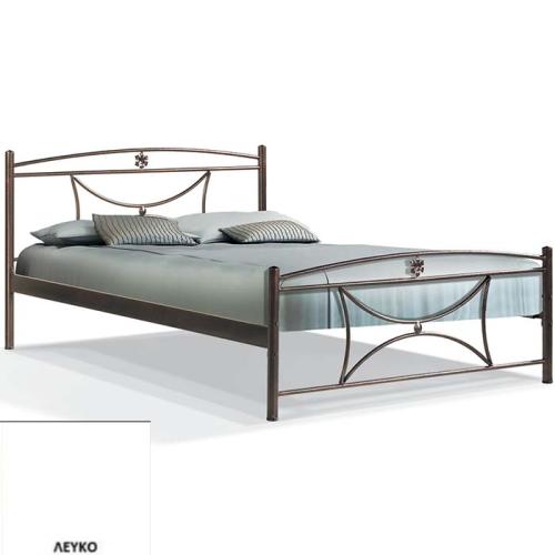 Μαργαρίτα Μεταλλικό Κρεβάτι 8218 (Για Στρώμα 90×190) Με Επιλογές Χρωμάτων - Λευκό