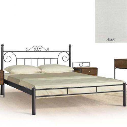 Μεταλλικό Κρεβάτι 8207 (Για Στρώμα 120×190) Με Επιλογές Χρωμάτων - Ασημί