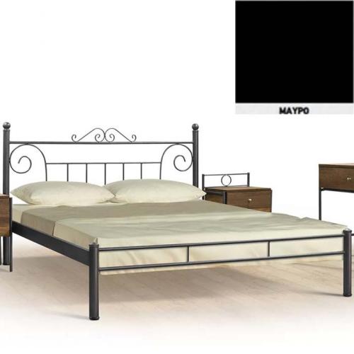 Μεταλλικό Κρεβάτι 8207 (Για Στρώμα 130×200) Με Επιλογές Χρωμάτων - Μαύρο