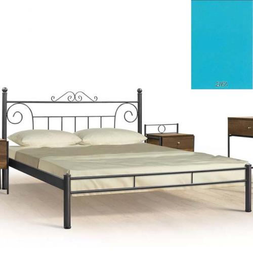 Μεταλλικό Κρεβάτι 8207 (Για Στρώμα 140×190) Με Επιλογές Χρωμάτων - Σιέλ