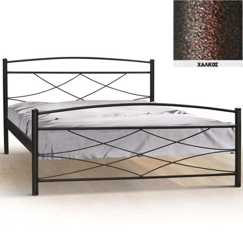 Μεταλλικό Κρεβάτι 8208 (Για Στρώμα 110×200) Με Επιλογές Χρωμάτων - Χαλκός