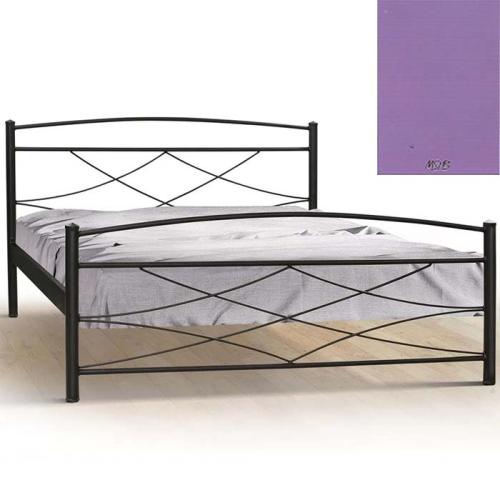 Μεταλλικό Κρεβάτι 8208 (Για Στρώμα 110×200) Με Επιλογές Χρωμάτων - Μώβ