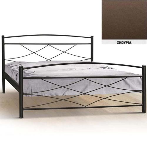Μεταλλικό Κρεβάτι 8208 (Για Στρώμα 120×190) Με Επιλογές Χρωμάτων - Σκουριά
