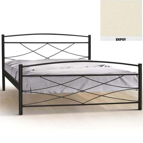 Μεταλλικό Κρεβάτι 8208 (Για Στρώμα 120×200) Με Επιλογές Χρωμάτων - Εκρού