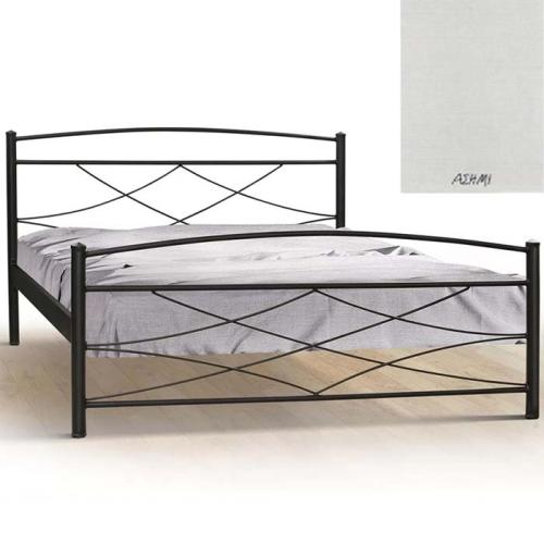 Μεταλλικό Κρεβάτι 8208 (Για Στρώμα 130×190) Με Επιλογές Χρωμάτων - Ασημί