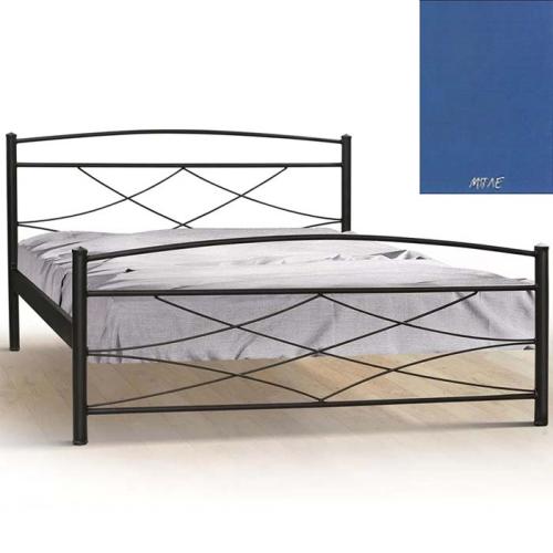 Μεταλλικό Κρεβάτι 8208 (Για Στρώμα 150×190) Με Επιλογές Χρωμάτων - Μπλέ