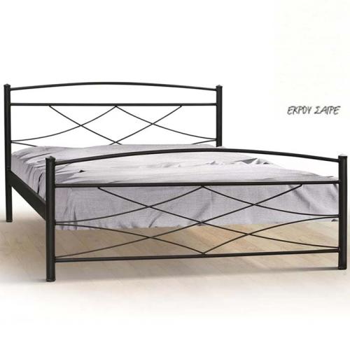 Μεταλλικό Κρεβάτι 8208 (Για Στρώμα 150×200) Με Επιλογές Χρωμάτων - Εκρού Σαγρέ