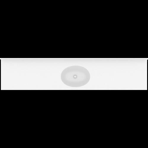 713 Elliptical 1 Monobloc Sanitec Νιπτήρας Μπάνιου Με Μήκος Από 151 Εώς 200 cm - 00 White