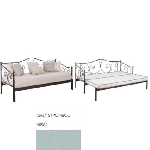 Juliet Μεταλλικός Καναπές Κρεβάτι 3 Θέσιος (Για  Στρώματα 75×200) Με Επιλογές Χρωμάτων Grey Stromboli 40962
