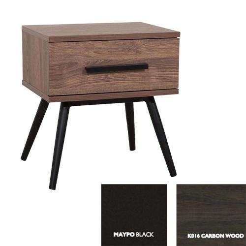 Μορφέας Κομοδίνο Μέταλλο Μελαμίνη 45x33x50 Με Επιλογές Χρωμάτων Carbon Wood,Μαύρο