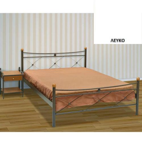 Χιαστή Μεταλλικό Κρεβάτι (Για Στρώμα 130×190) Με Επιλογές Χρωμάτων Λευκό