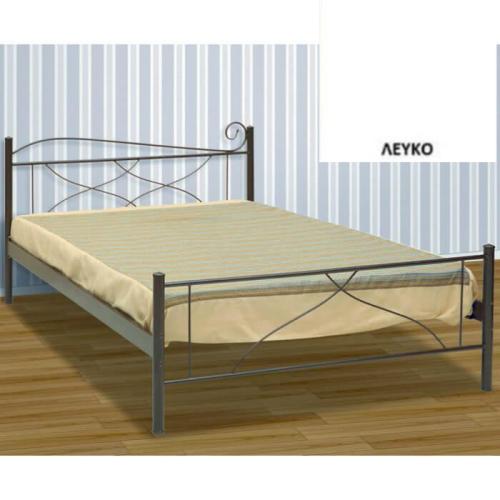 Κύμα Μεταλλικό Κρεβάτι (Για Στρώμα 130×190) Με Επιλογές Χρωμάτων Λευκό