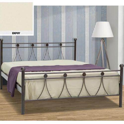 Λάμδα Μεταλλικό Κρεβάτι (Για Στρώμα 120×190) Με Επιλογές Χρωμάτων Εκρού