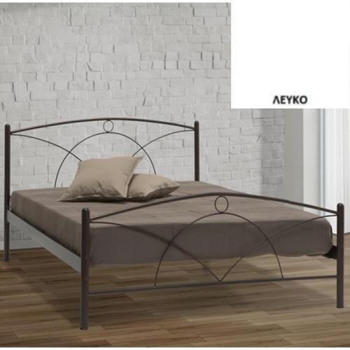 Νάξος Μεταλλικό Κρεβάτι (Για Στρώμα 150×190) Με Επιλογές Χρωμάτων Λευκό