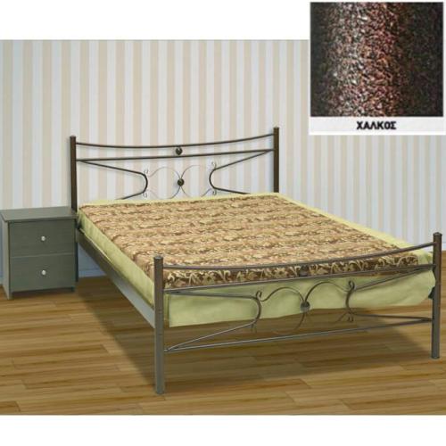 Πέταλο Μεταλλικό Κρεβάτι (Για Στρώμα 120×190) Με Επιλογές Χρωμάτων Χαλκός