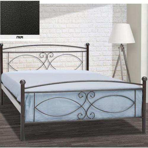 Τζιά Μεταλλικό Κρεβάτι (Για Στρώμα 120×190) Με Επιλογές Χρωμάτων Γκρι