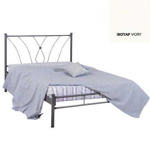 Ιαλυσώ Μεταλλικό Κρεβάτι (Για Στρώμα 90x190) Με Επιλογές Χρωμάτων Ιβουάρ