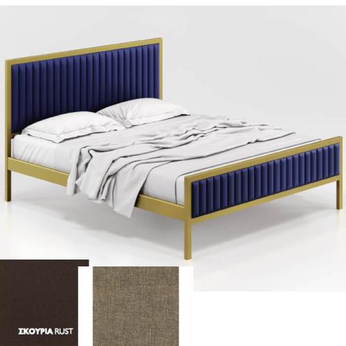 Queen Κρεβάτι (Για Στρώμα 150×190) Με Επιλογές Χρωμάτων 513,Σκουριά