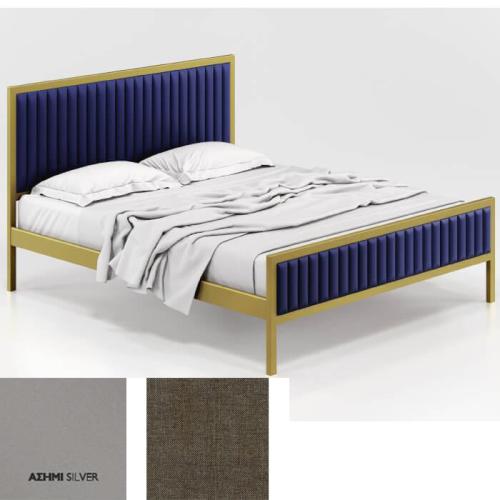 Queen Κρεβάτι (Για Στρώμα 150×190) Με Επιλογές Χρωμάτων 514,Ασημί