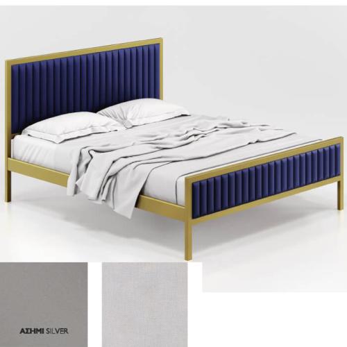 Queen Κρεβάτι (Για Στρώμα 150×190) Με Επιλογές Χρωμάτων 526,Ασημί