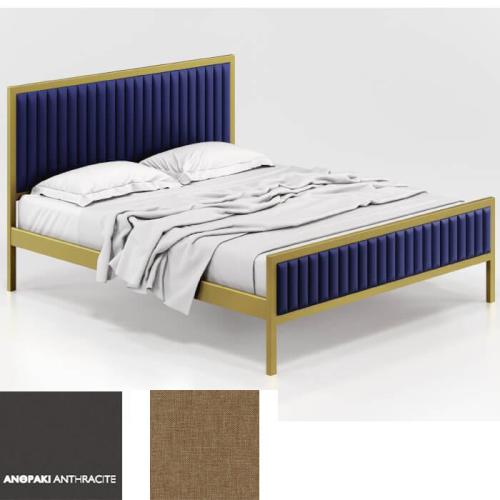 Queen Κρεβάτι (Για Στρώμα 150×200) Με Επιλογές Χρωμάτων 503,Ανθρακί