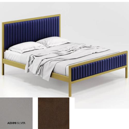 Queen Κρεβάτι (Για Στρώμα 150×200) Με Επιλογές Χρωμάτων 504,Ασημί