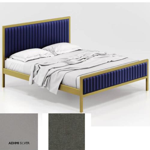 Queen Κρεβάτι (Για Στρώμα 150×200) Με Επιλογές Χρωμάτων 506,Ασημί