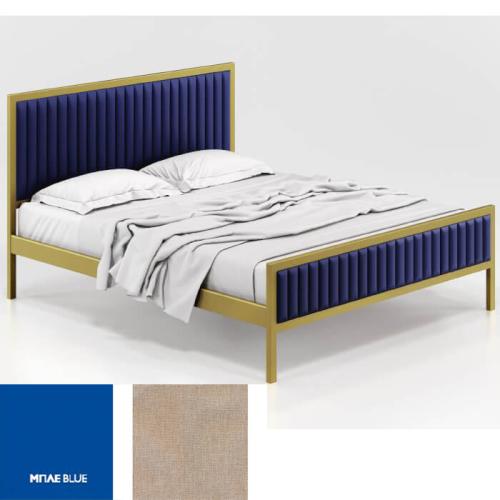 Queen Κρεβάτι (Για Στρώμα 150×200) Με Επιλογές Χρωμάτων 520,Μπλέ