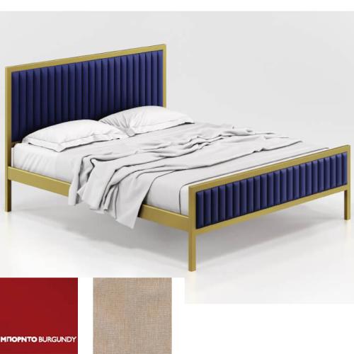 Queen Κρεβάτι (Για Στρώμα 150×200) Με Επιλογές Χρωμάτων 520,Μπορντό