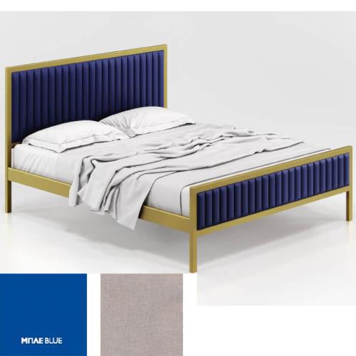 Queen Κρεβάτι (Για Στρώμα 150×200) Με Επιλογές Χρωμάτων 527,Μπλέ