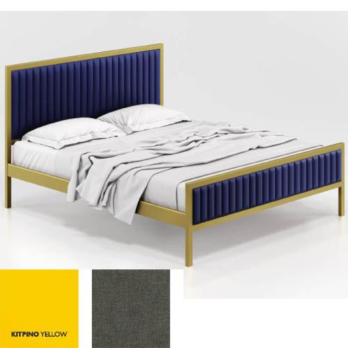 Queen Κρεβάτι (Για Στρώμα 160×190) Με Επιλογές Χρωμάτων 506,Κίτρινο