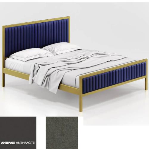 Queen Κρεβάτι (Για Στρώμα 160×200) Με Επιλογές Χρωμάτων 506,Ανθρακί
