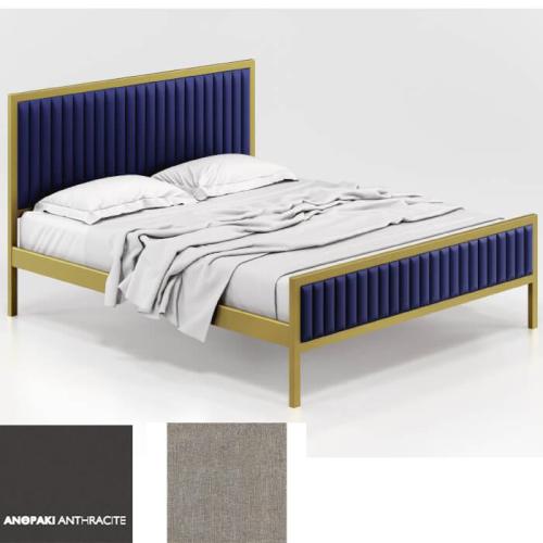 Queen Κρεβάτι (Για Στρώμα 160×200) Με Επιλογές Χρωμάτων 507,Ανθρακί