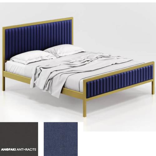 Queen Κρεβάτι (Για Στρώμα 160×200) Με Επιλογές Χρωμάτων 512,Ανθρακί