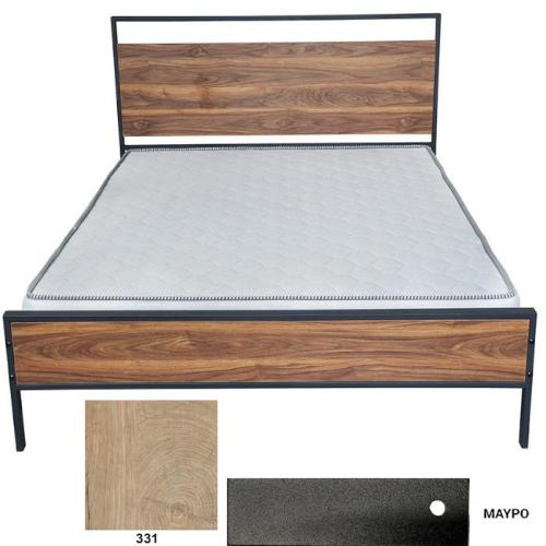Venice Κρεβάτι Μεταλλικό Με Επένδυση Μοριοσανίδας (Για Στρώμα 120×190) Με Επιλογές Χρωμάτων 331,Μαύρο