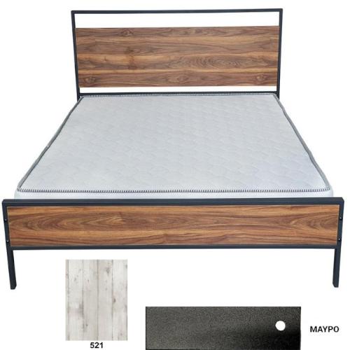 Venice Κρεβάτι Μεταλλικό Με Επένδυση Μοριοσανίδας (Για Στρώμα 90×190) Με Επιλογές Χρωμάτων 521,Μαύρο