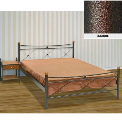 Χιαστή Μεταλλικό Κρεβάτι (Για Στρώμα 150×200) Με Επιλογές Χρωμάτων Χαλκός