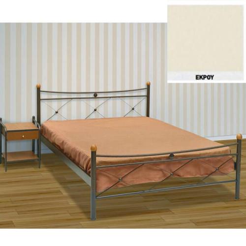 Χιαστή Μεταλλικό Κρεβάτι (Για Στρώμα 150×200) Με Επιλογές Χρωμάτων Εκρού