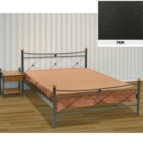 Χιαστή Μεταλλικό Κρεβάτι (Για Στρώμα 150×200) Με Επιλογές Χρωμάτων Γκρι
