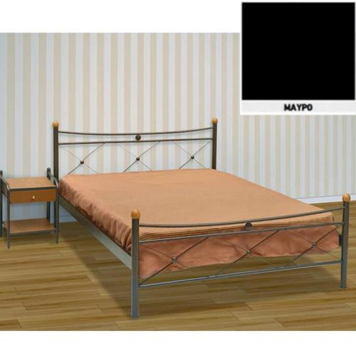 Χιαστή Μεταλλικό Κρεβάτι (Για Στρώμα 150×200) Με Επιλογές Χρωμάτων Μαύρο