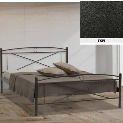 Χίος Μεταλλικό Κρεβάτι (Για Στρώμα 90×200) Με Επιλογές Χρωμάτων Γκρι