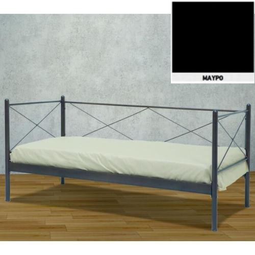Ερμής Μεταλλικός Καναπές Κρεβάτι (Για Στρώμα 90x190) Με Επιλογές Χρωμάτων Μαύρο