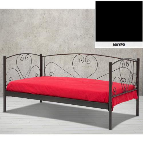 Κάλυμνος Μεταλλικός Καναπές Κρεβάτι (Για Στρώμα 90×190) Με Επιλογές Χρωμάτων Μαύρο