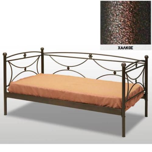 Μαργαρίτα Μεταλλικός Καναπές Κρεβάτι (Για Στρώμα 90×200) Με Επιλογές Χρωμάτων Χαλκός