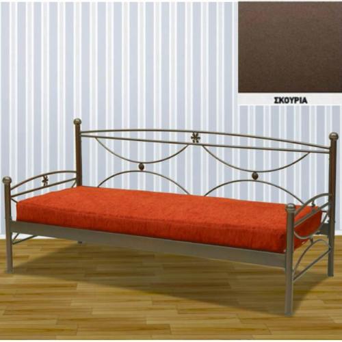 Μαργαρίτα Ποδαρικό Μεταλλικός Καναπές Κρεβάτι (Για Στρώμα 90×190) Με Επιλογές Χρωμάτων Σκουριά