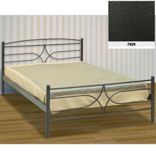 Σάμος Μεταλλικό Κρεβάτι (Για Στρώμα 90×190) Με Επιλογές Χρωμάτων Γκρι